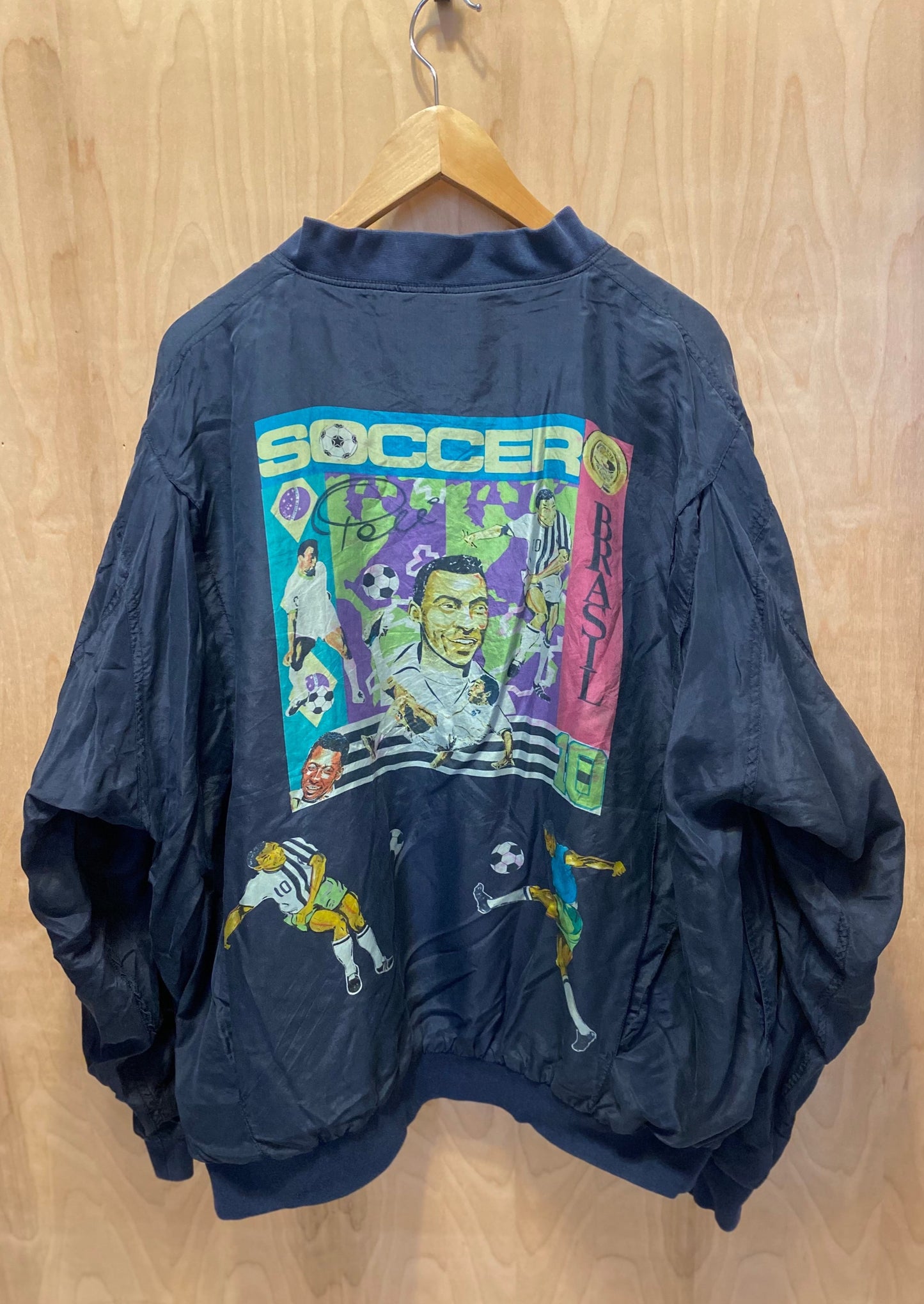 Load image into Gallery viewer, Vintage Authentic &amp;quot;Pele&amp;quot; Soccer bomber Jacket (XL)
