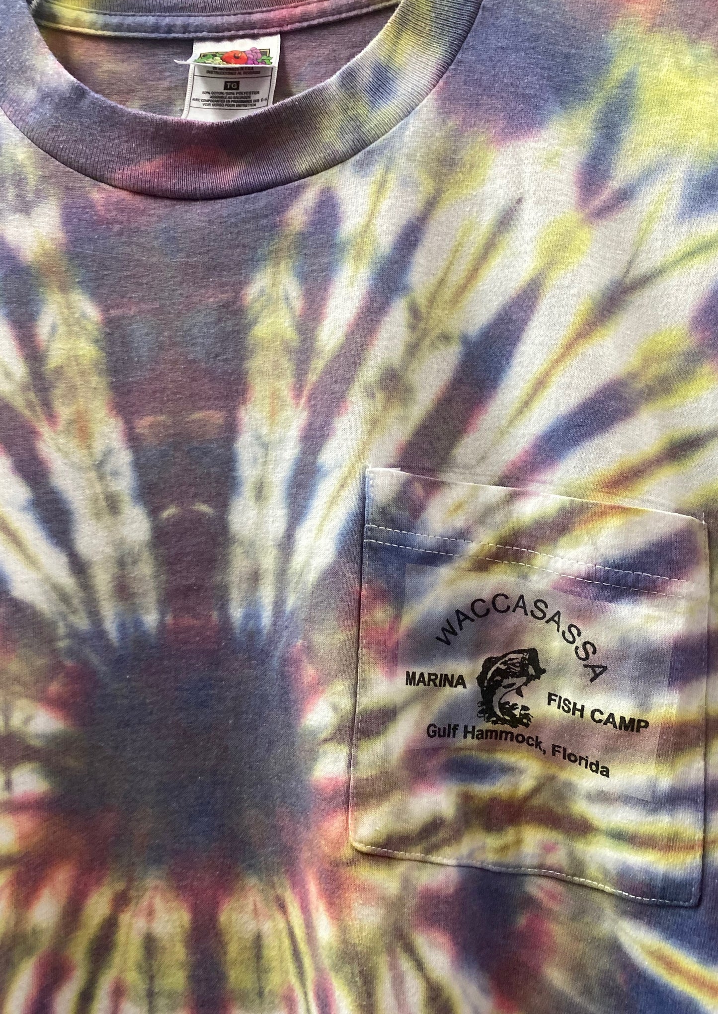 Waccasassa Fish Camp Tye Dye Pocket T-Shirt (4811531059280)